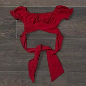 Woman's small Red mesh tie top